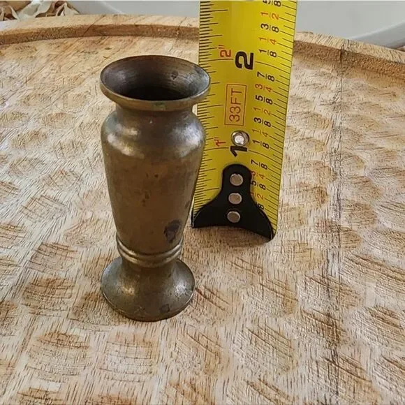 Miniature Brass Vase Vintage - Picture 4 of 8